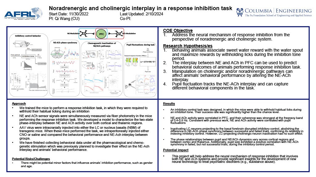 "Noradrenergic and cholinergic interplay in a response inhibition task"